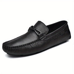 Men's Soft Sole Slip on Loafers with Metallic Decorations
