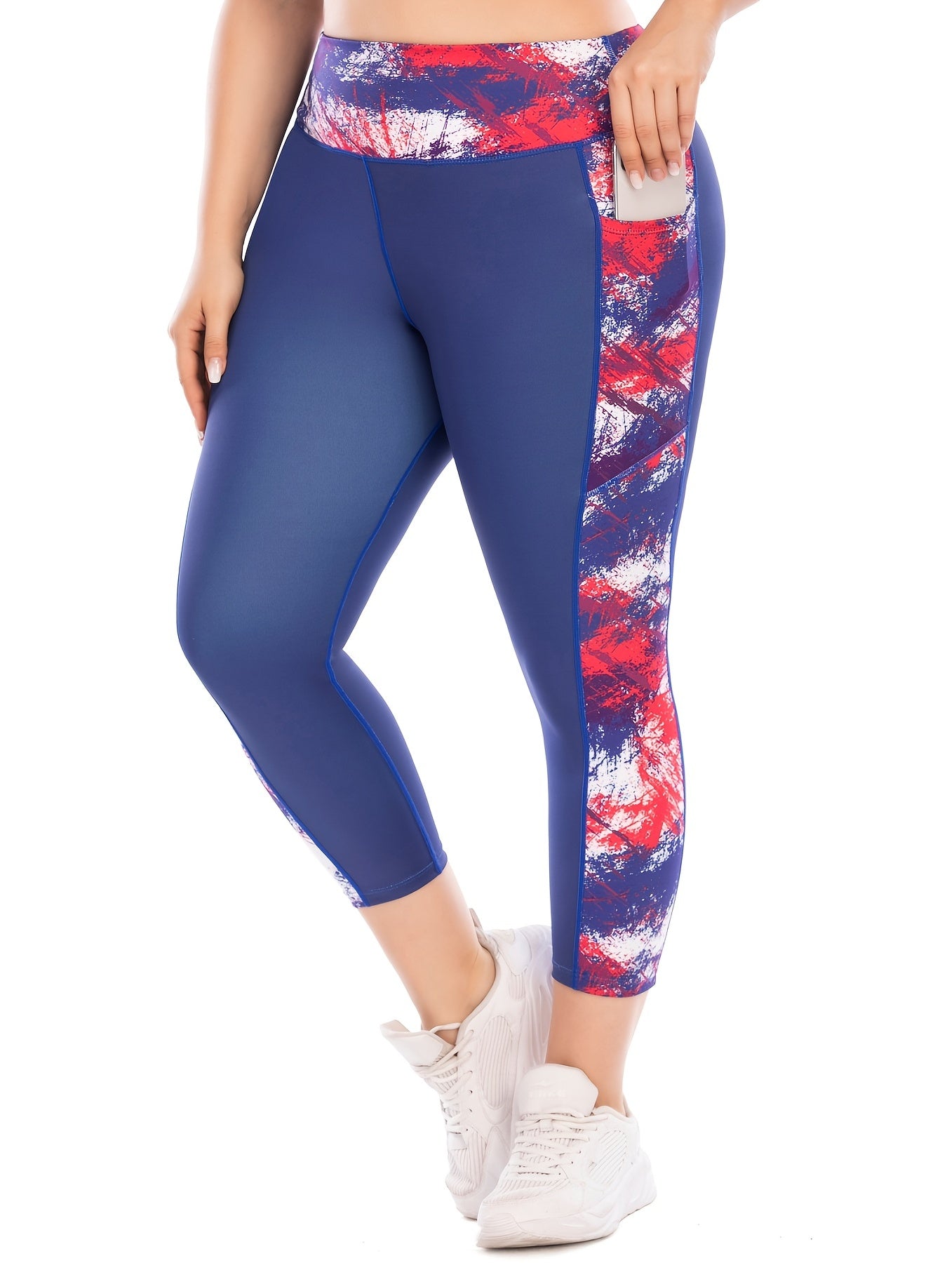 Tie Dye Workout Leggings Women's Plus Casual Medium Stretch