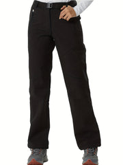 Water-Resistant Ski Pants Fleece-Lined Outdoor Sports Activewear Women's