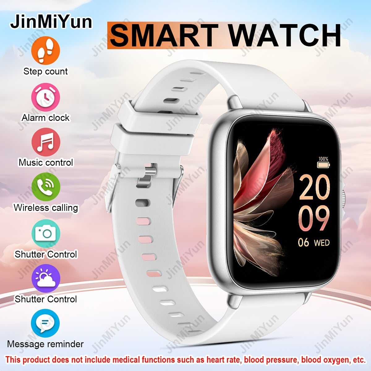 JinMiYun Full Touch Smartwatch, Wireless Calling, Sports Modes