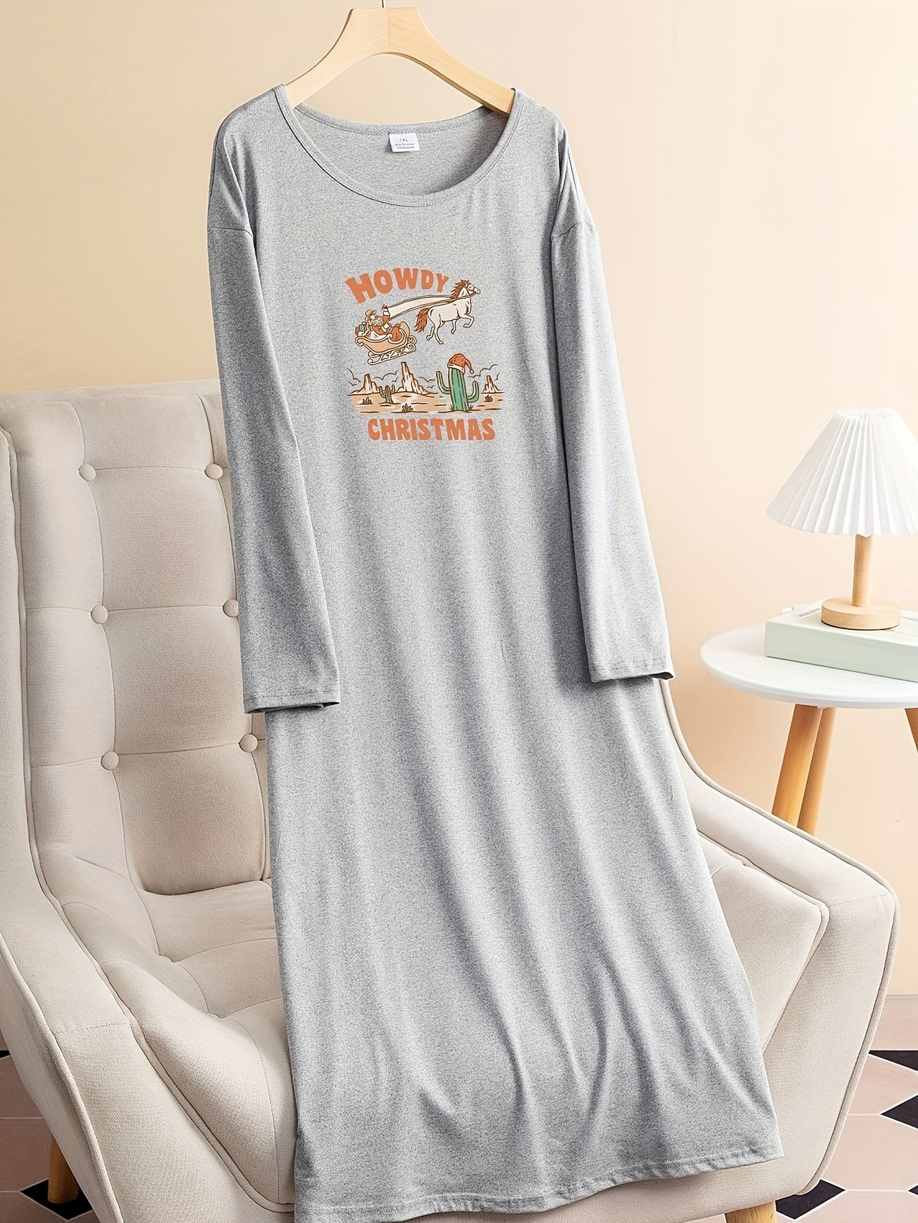Christmas Western Style Lounge Dress Women's Plus Santa Desert