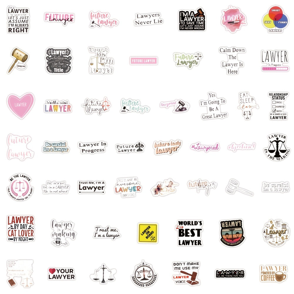 100pcs Scales Of Justice Stickers for Water Bottle Laptop - Lawyer Men Women