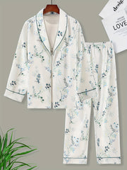 Floral Lounge Set Long Sleeve Top & Pants Women's Loungewear