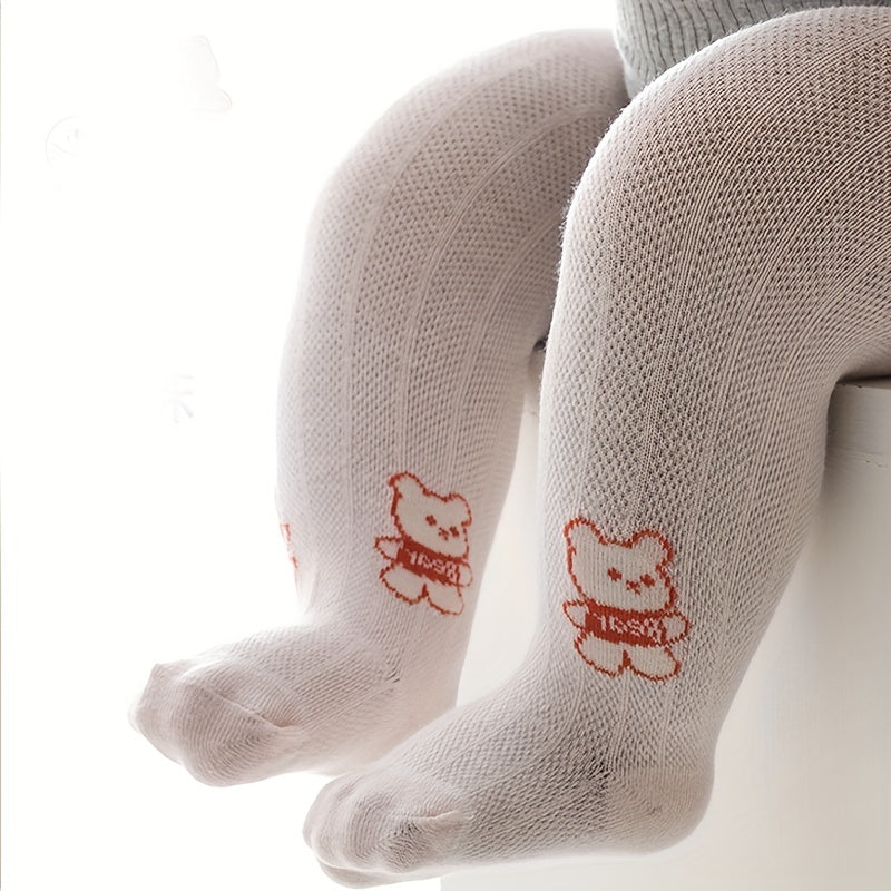 Girls Knitted Pantyhose Cartoon Bear Leggings Soft Comfy Tights Children