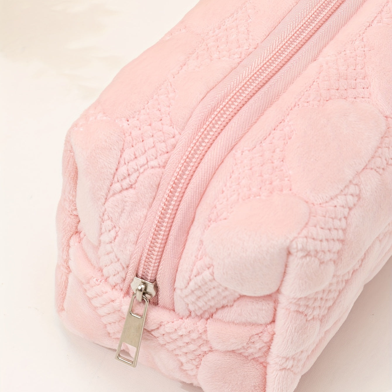 Pink Cloud Embossed Makeup Bag Travel Toiletry Organizer for Women