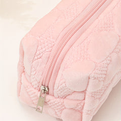 Pink Cloud Embossed Makeup Bag Travel Toiletry Organizer for Women