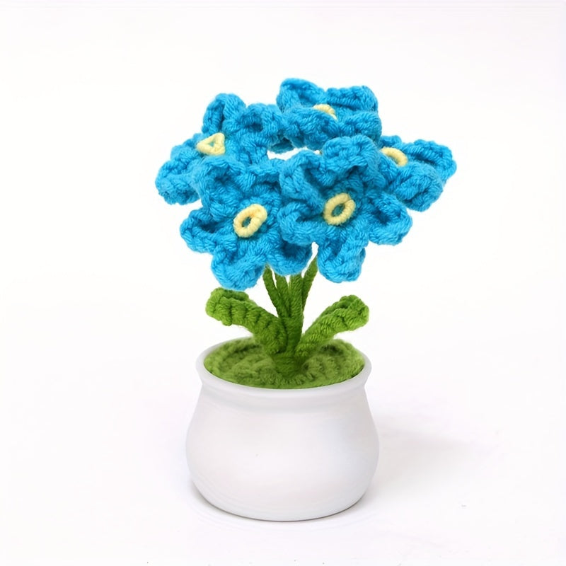 Hand-Woven Wool Crochet Pots for Flower Planting - Sunflower, Lily of the Valley
