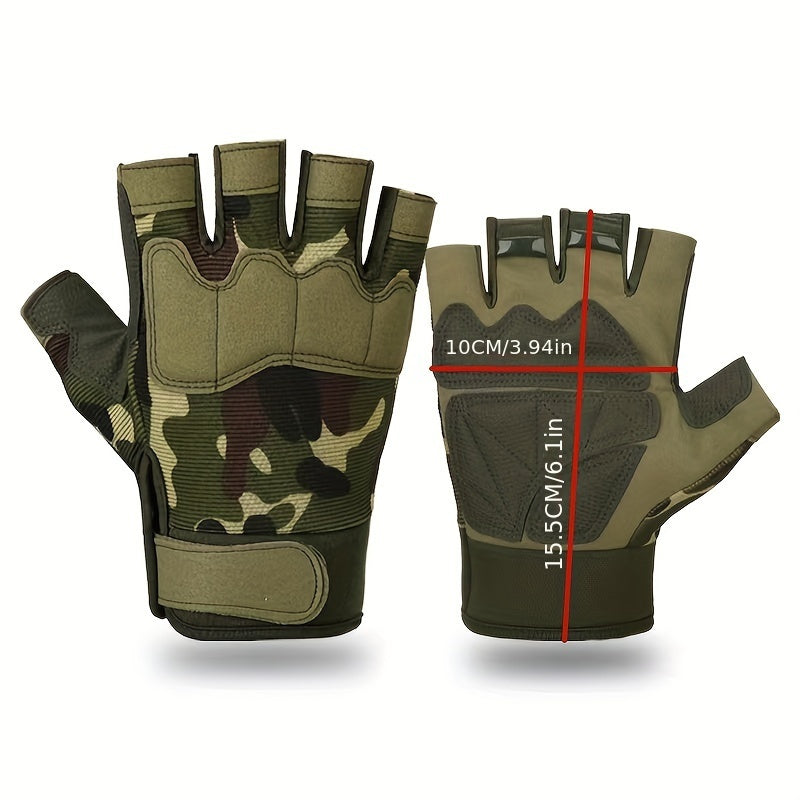 Green Men's Cycling Gloves Half Finger Sports Fitness Non-slip