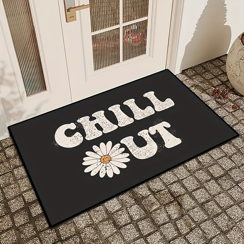 Floral & Letter Kitchen Rug Non-slip Doormat