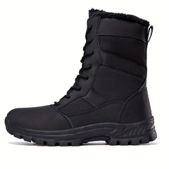 Men's Plush Lined Military Style High Top Boots