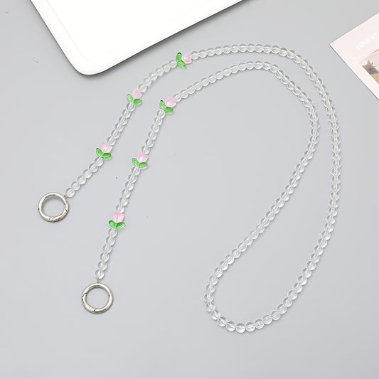 Tulip Flower Beads Cross Chain Freshy Bag Shoulder Strap