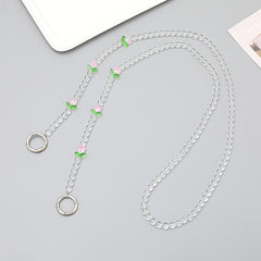 Tulip Flower Beads Cross Chain Freshy Bag Shoulder Strap