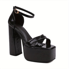 Women's Block Heel Square Toe Pumps