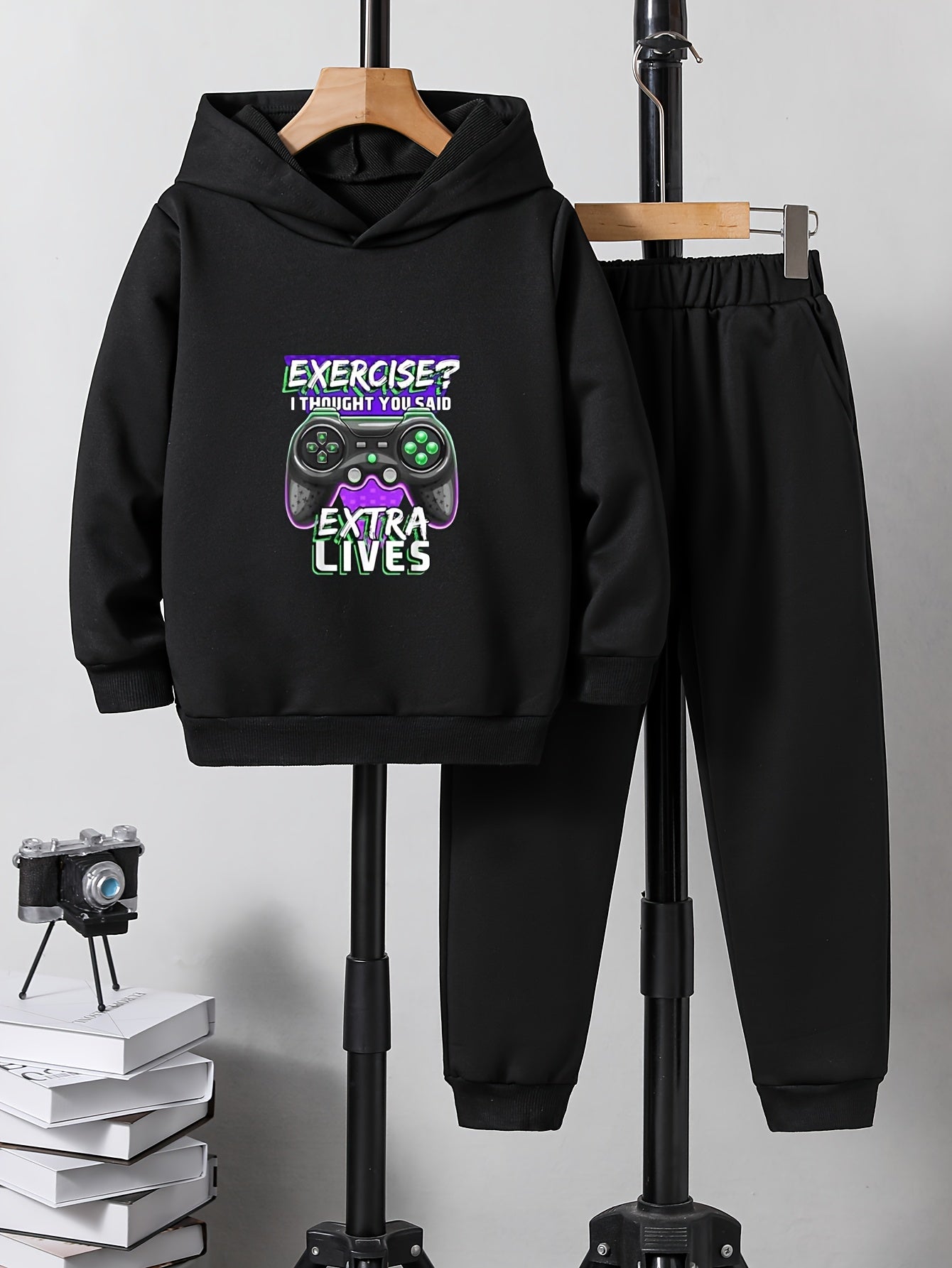 Boys Casual Hoodie & Sweatpants Set, Long Sleeve, Elastic Waist