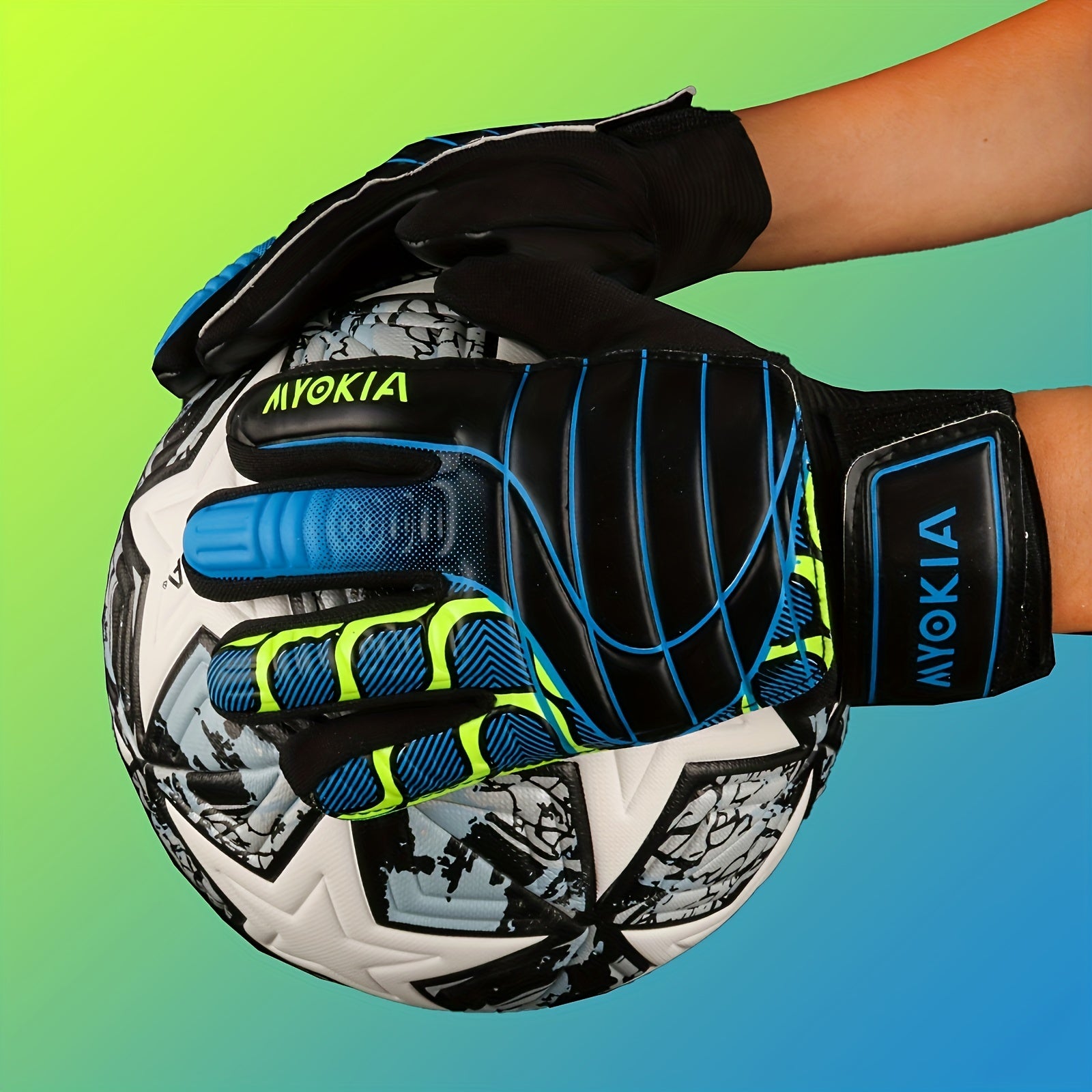MYOKIA 1 Pair Goalkeeper Goalie Soccer Gloves Anti Slip Latex Gloves