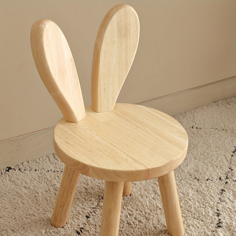 Wooden Rabbit Ears Small Stool Shoe Changing Stool