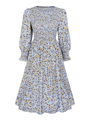 Women's Plus Floral Print Puff Sleeve Maxi Dress