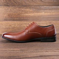 Men's Almond Toe Derby Shoes Lace up Front Dress Shoes