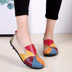 Women's Colorblock Flat Shoes Soft Sole Slip On Casual Anti slip Flats