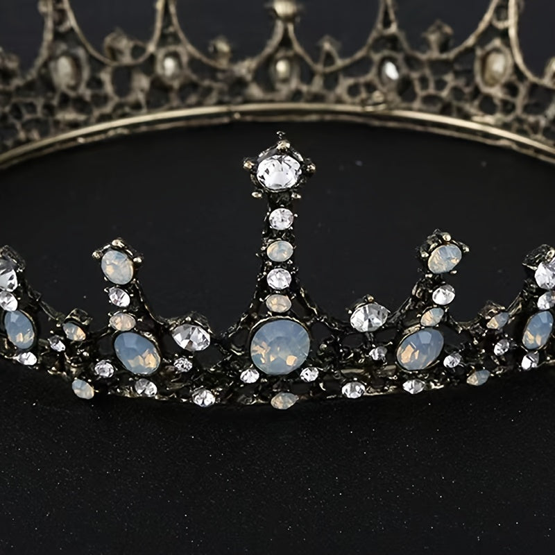 Baroque Wedding Crown Tiara Queen Flower Headpiece Halloween Prom Hair Accessory