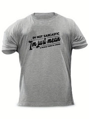 Men's Letter Print T shirt Casual Crew Neck Tee