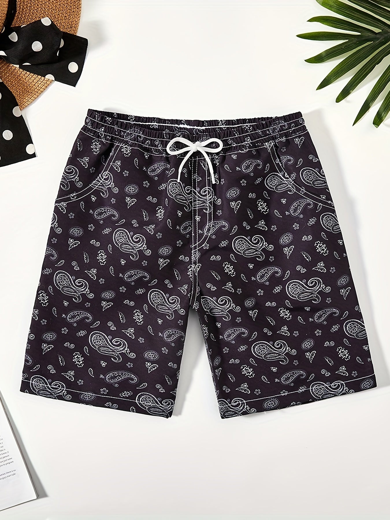 Boys Hawaii Tropical Leaf Beach Shorts Quick Dry Sports Seaside Shorts