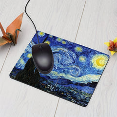 Starry Night Themed Rectangle Gaming Mousepad 24x20 cm Non Slip Rubber Mouse Pad