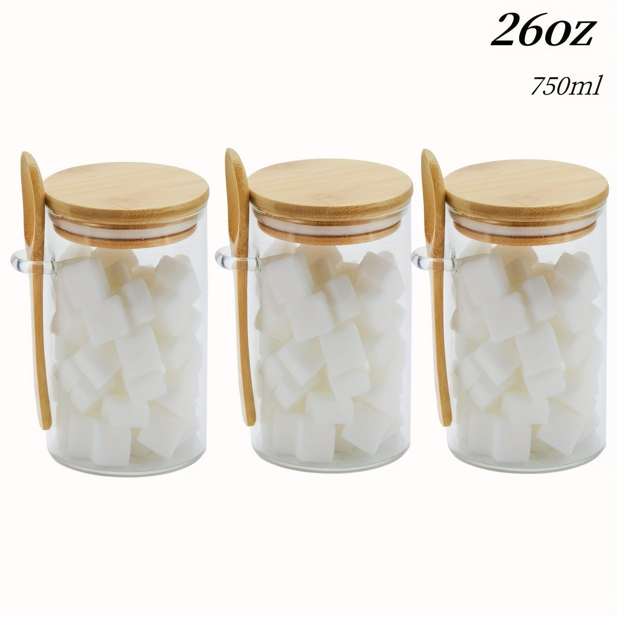 Glass Jars With Airtight Lids And Spoon Set