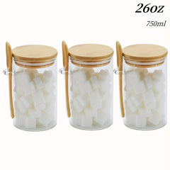 Glass Jars With Airtight Lids And Spoon Set