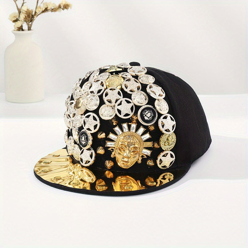Rivet Head Pentagram Snapback Hat Hip Hop Adjustable Baseball Cap Unisex