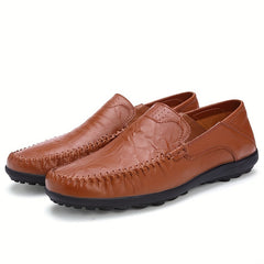Men's No Tie Slip On Loafers, Lace Stitched, Assorted Colors