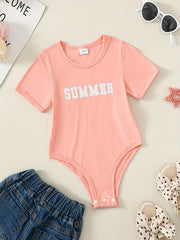 Toddler Girls Letter Graphic Rompers Onesie Kids Summer Clothes