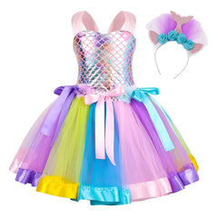 2pcs Mermaid Tutu Dress Halloween Costume