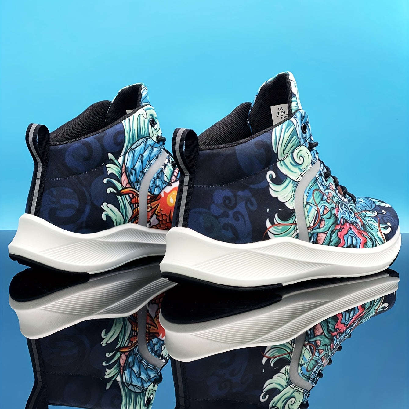Chinese Dragon Lucky Charm Men's High Top Basketball Shoes
