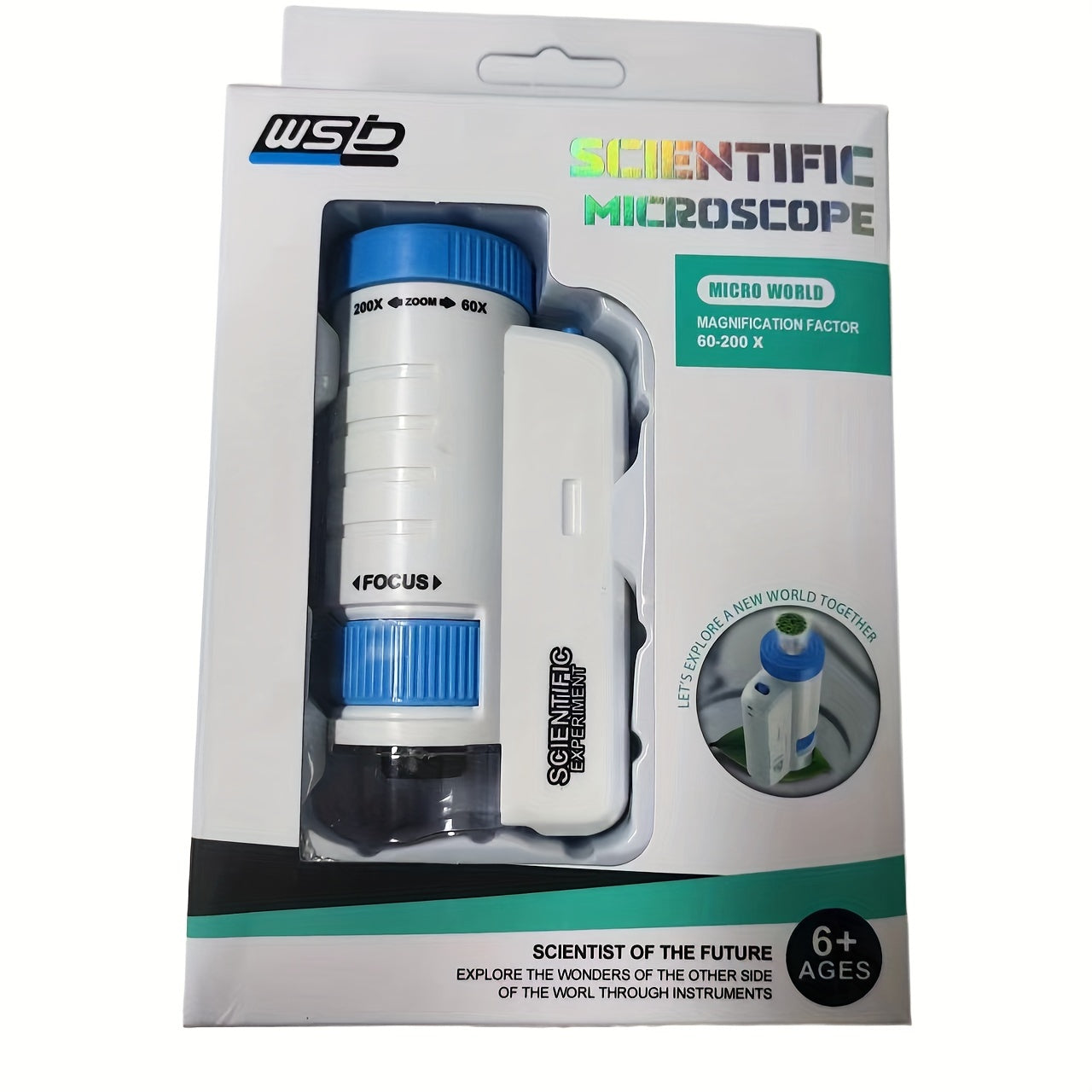 Kids LED Handheld Mini Microscope Toy for Biology Exploration
