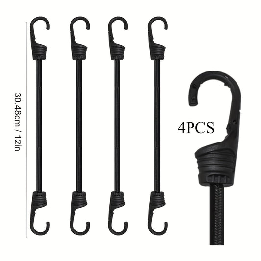 4pc Bungee Cords Hooks Elastic Rope Straps Camping Bike Luggage
