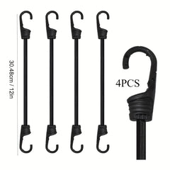 4pc Bungee Cords Hooks Elastic Rope Straps Camping Bike Luggage