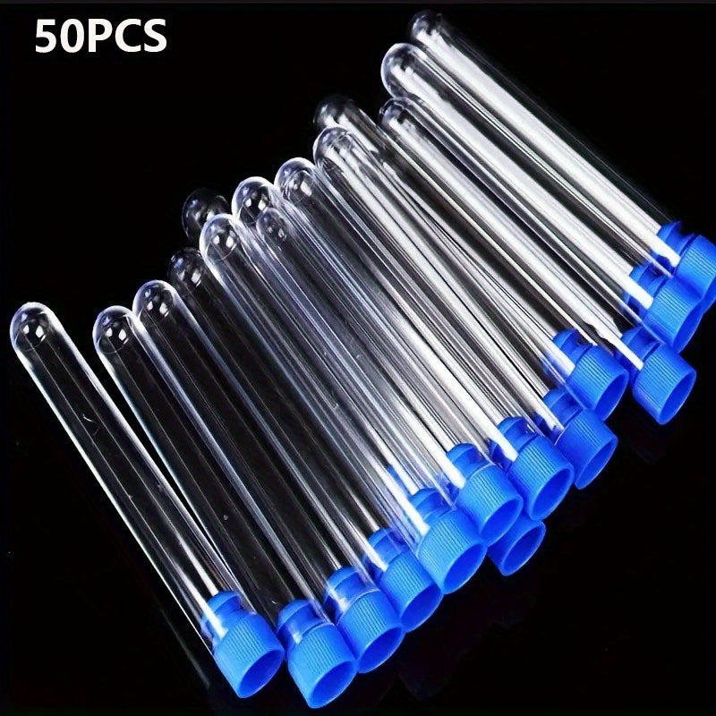 50pcs Disposable Plastic Test Tubes for Experiment Research