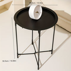 Portable Side Table for Small Spaces - Waterproof Round Nightstand