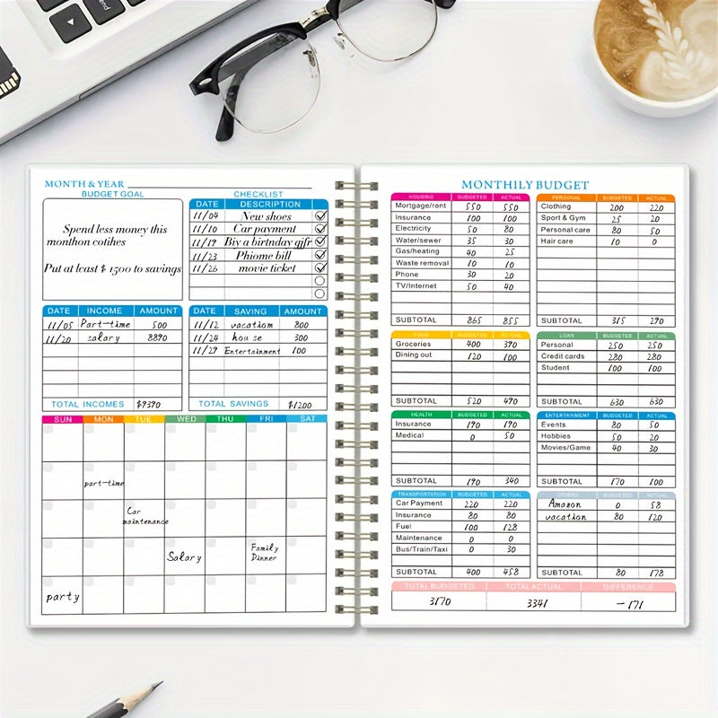 Budget Planner Notepad Expense Tracker Notebook Finance Planner