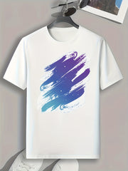 Colorful Stroke Print Men's Graphic T shirt for Summer
