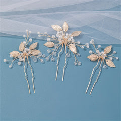 Rhinestone Bead Hairpin Alloy Hair Accessories