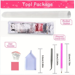 Large Size 5D Flocked Canvas Diamond Painting DIY Set with Tools 35X45cm