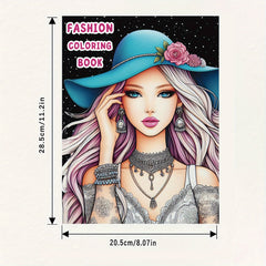 Girl Coloring Book for Creative Imagination and Anxiety Relief