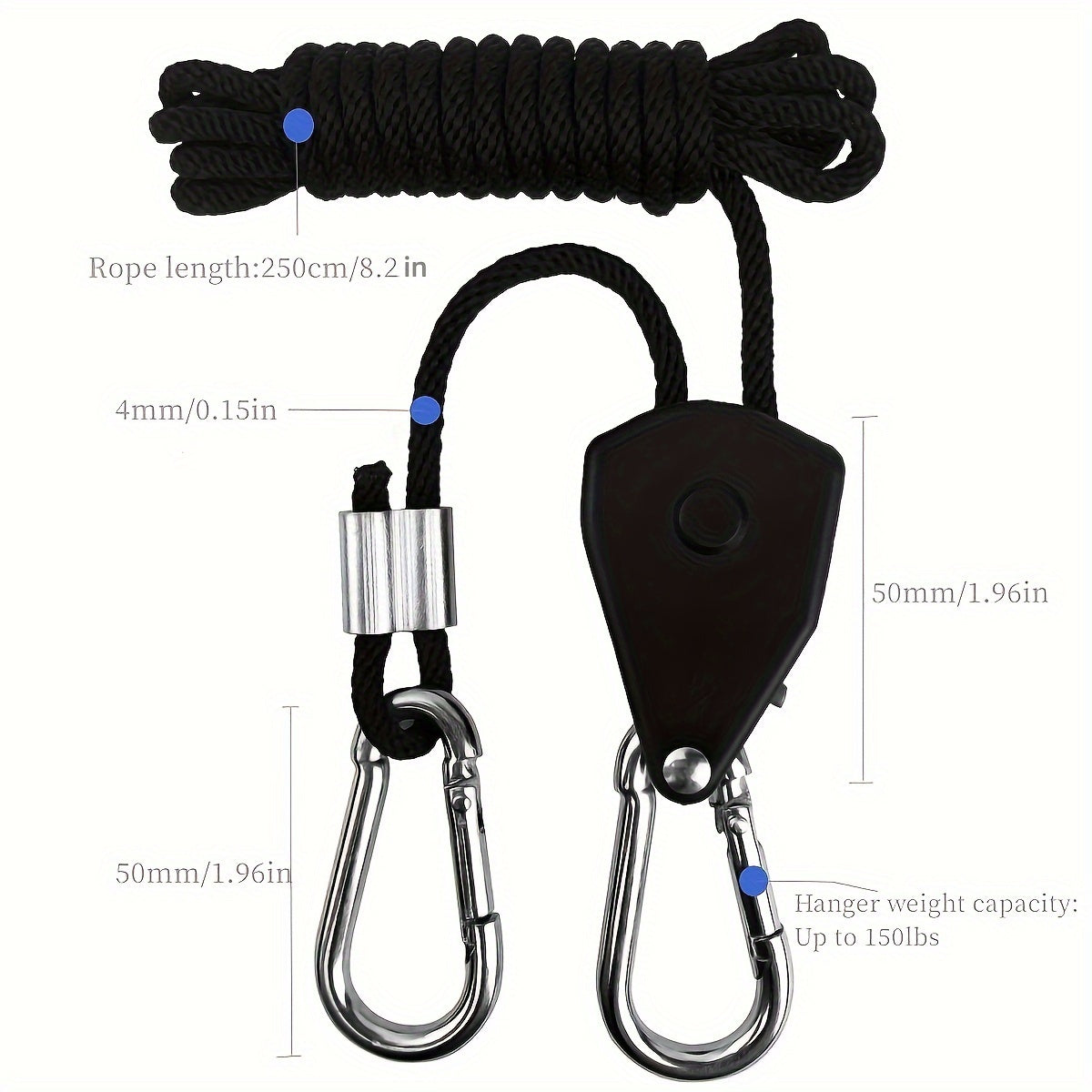 Outdoor Camping Pulley Adjuster with Tent Wind Rope