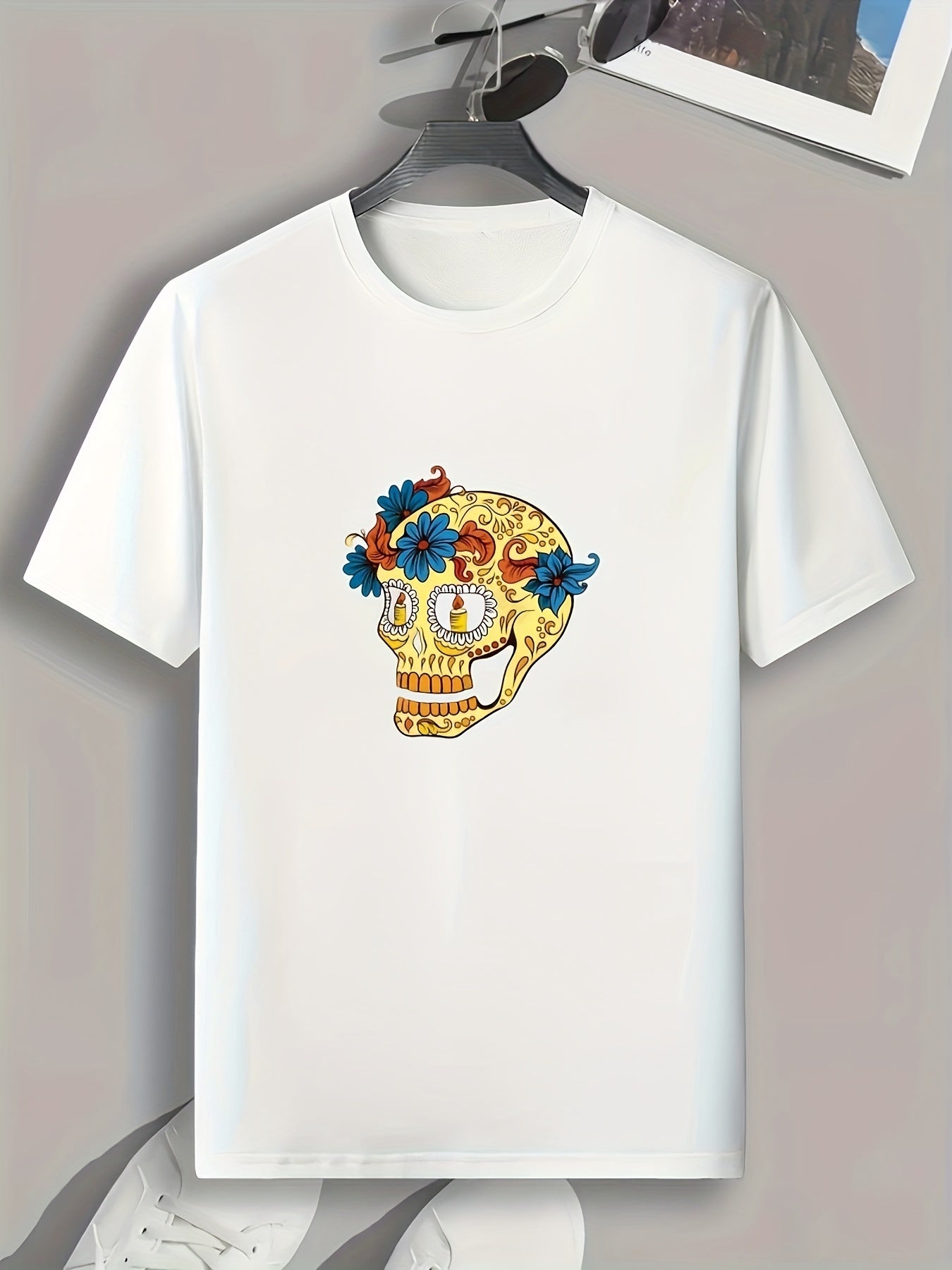 Skull Print Men's Graphic T shirt Casual Comfy Tees For Summer