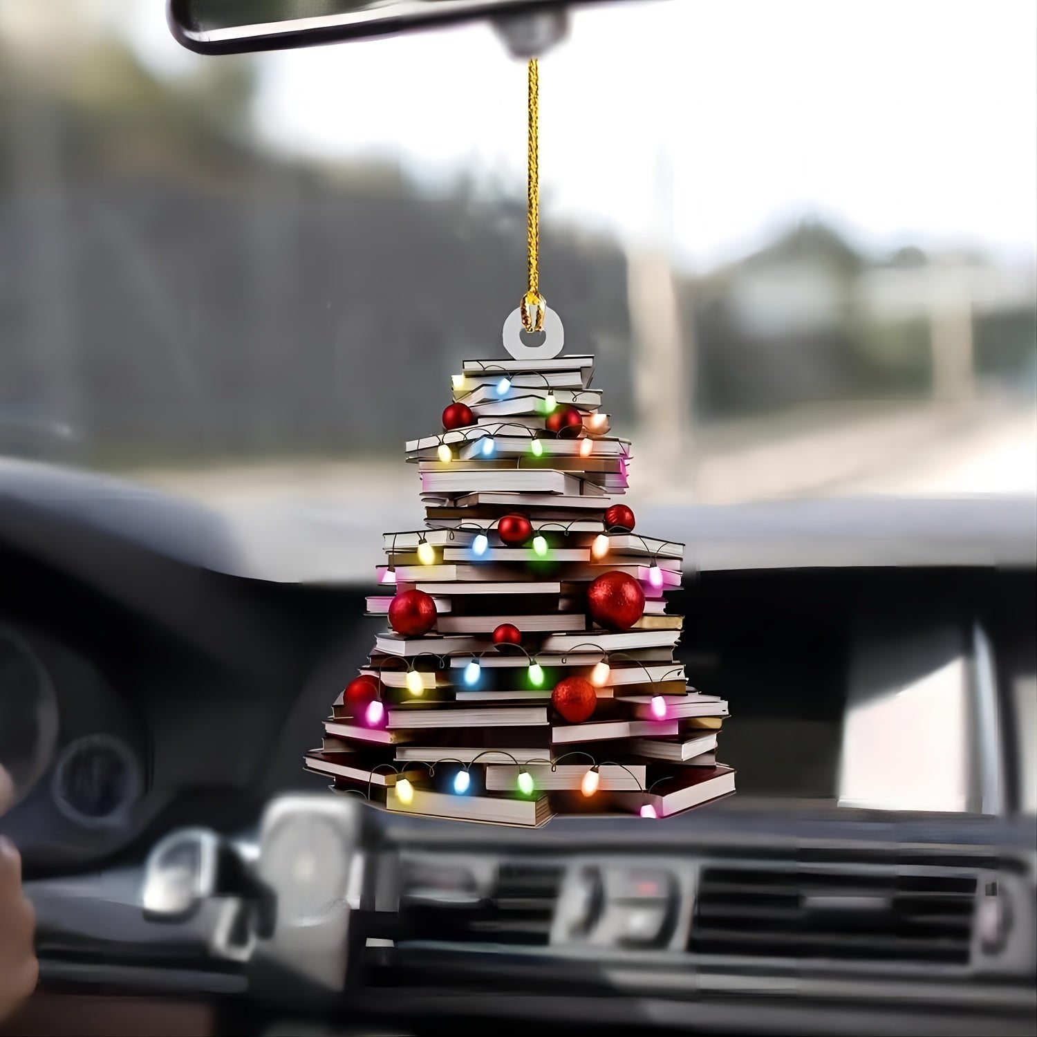 4pcs Christmas Tree Decoration Pendants Acrylic Decorative Home Car Interior