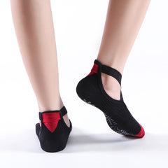 Cross Lace Yoga Socks with Non Slip Bottom