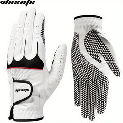 Wosofe Golf Gloves Non-slip PU Leather Left Hand Gloves Durable Breathable