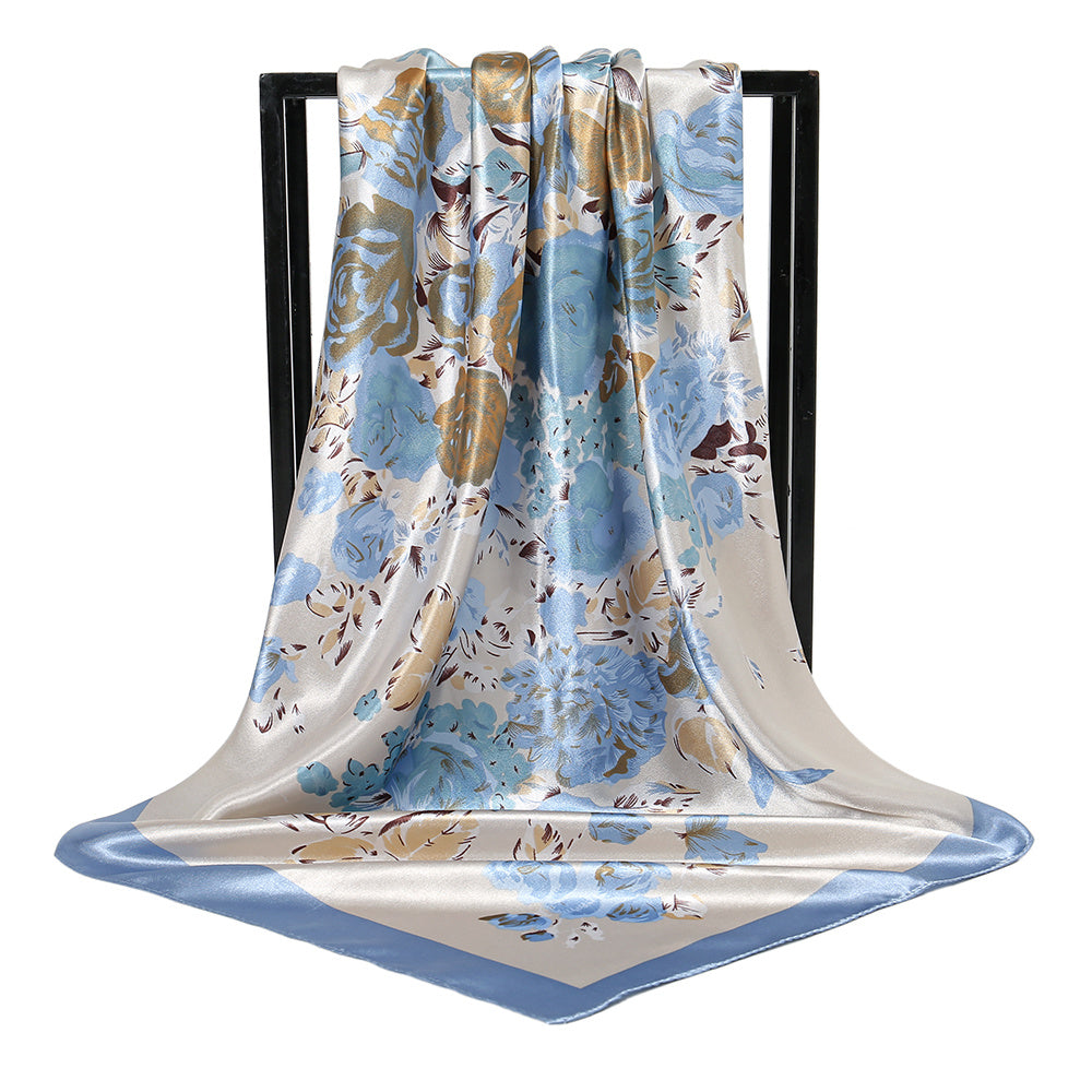 Women's Square Scarf Print Bandana Silk Neck Scarf Head Wraps Shawl
